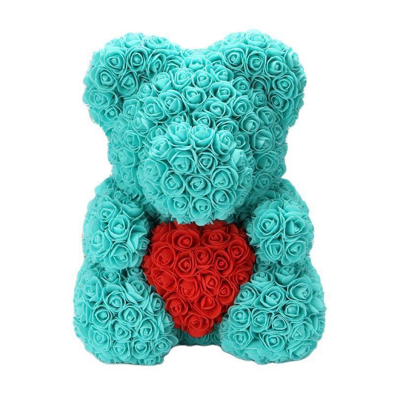 Elegant Teddy Rose Bear with Artificial Blooms - Perfect Gift for Cherished Moments- Très Elite