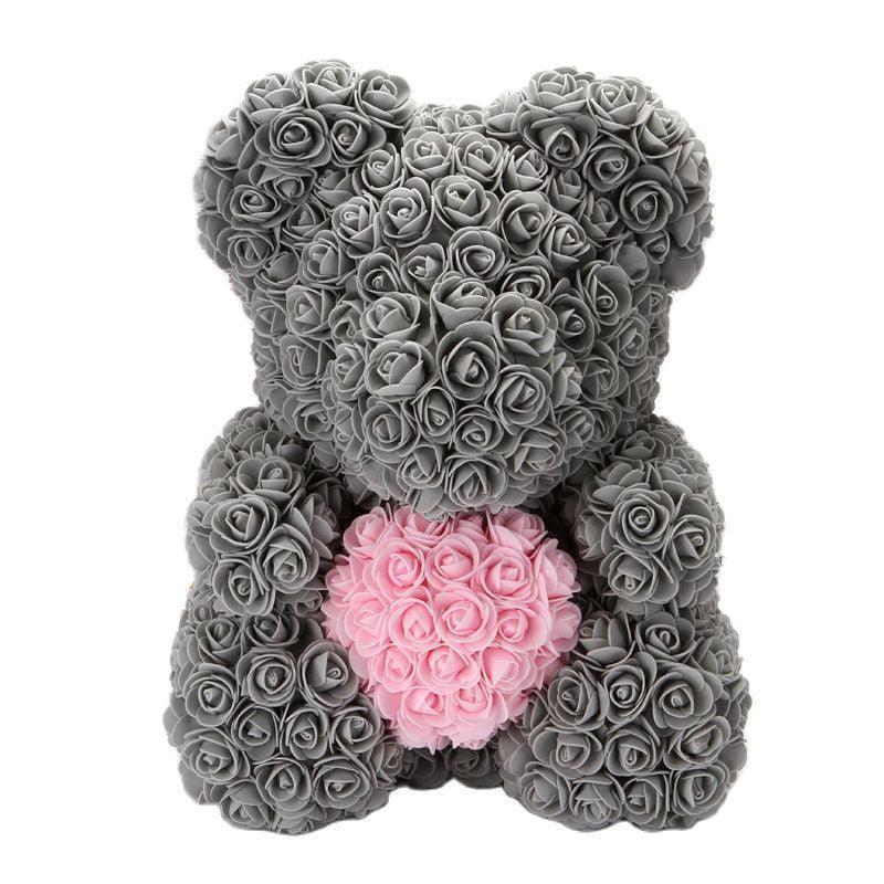 Elegant Teddy Rose Bear with Artificial Blooms - Perfect Gift for Cherished Moments- Très Elite