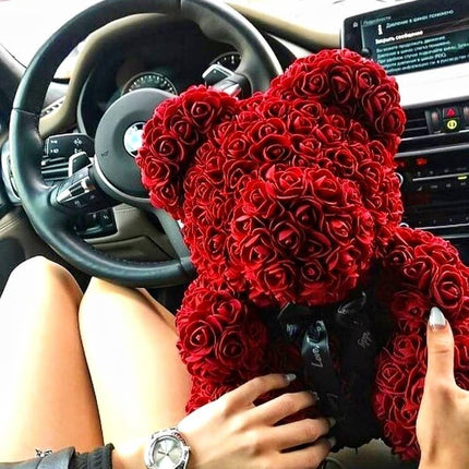 Elegant Teddy Rose Bear with Artificial Blooms - Perfect Gift for Cherished Moments - Très Elite