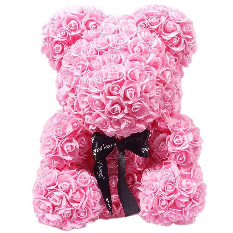 Elegant Teddy Rose Bear with Artificial Blooms - Perfect Gift for Cherished Moments- Très Elite