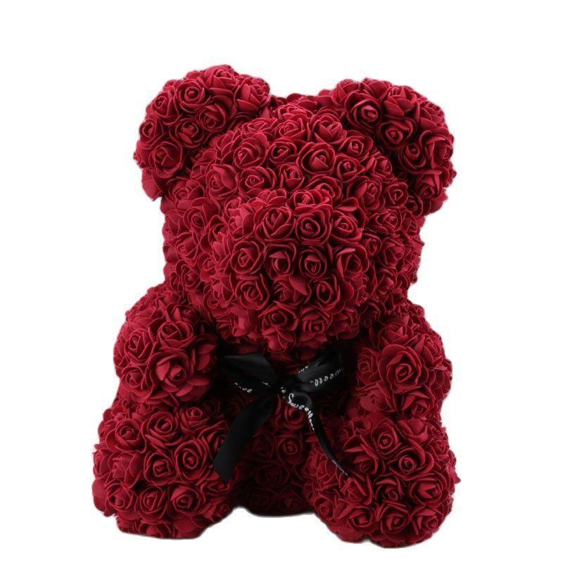 Elegant Teddy Rose Bear with Artificial Blooms - Perfect Gift for Cherished Moments- Très Elite