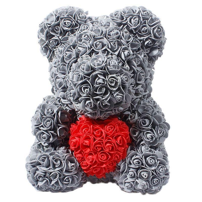 Elegant Teddy Rose Bear with Artificial Blooms - Perfect Gift for Cherished Moments- Très Elite
