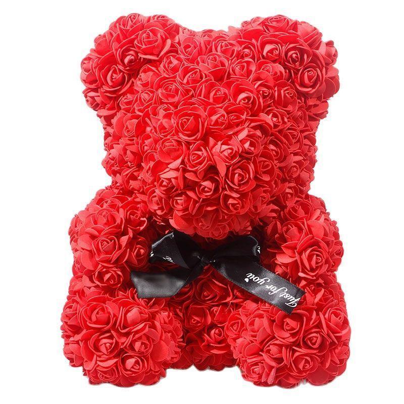 Elegant Teddy Rose Bear with Artificial Blooms - Perfect Gift for Cherished Moments- Très Elite