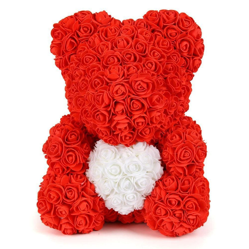 Elegant Teddy Rose Bear with Artificial Blooms - Perfect Gift for Cherished Moments- Très Elite