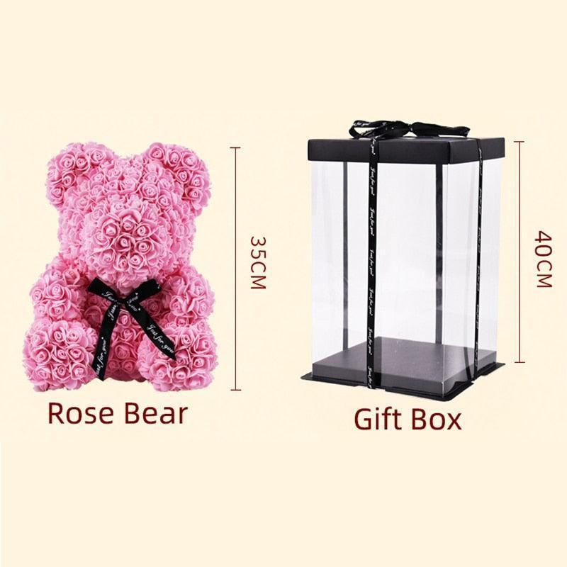 Elegant Teddy Rose Bear with Artificial Blooms - Perfect Gift for Cherished Moments- Très Elite