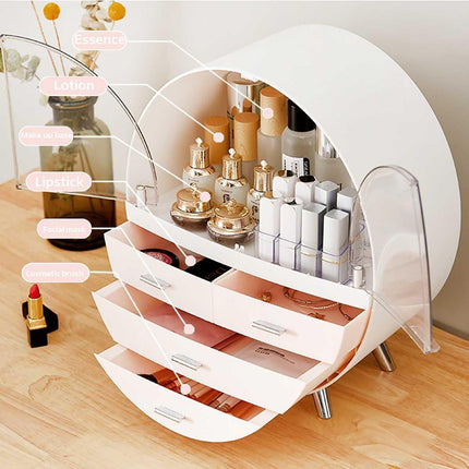 Elegant Transparent Makeup Organizer with Dual Magnetic Doors
