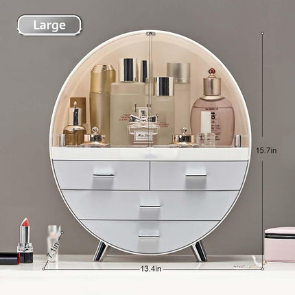 Elegant Transparent Makeup Organizer with Dual Magnetic Doors