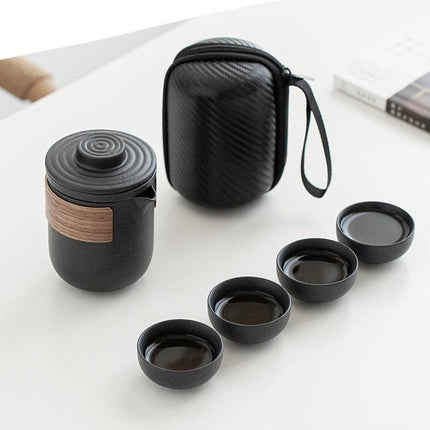 Elegant Travel Ceramic Kung Fu Tea Set for Discerning Tea Lovers - Très Elite