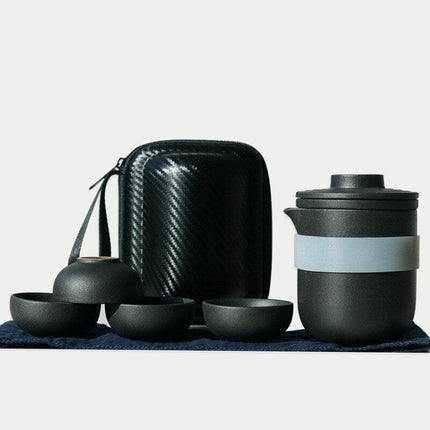 Elegant Travel Ceramic Kung Fu Tea Set for Discerning Tea Lovers - Très Elite
