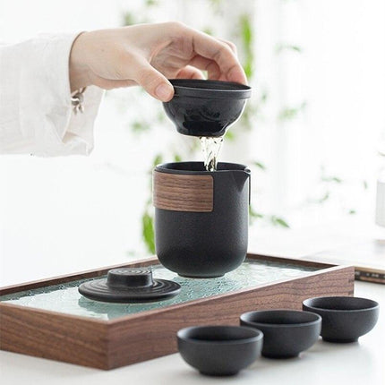 Elegant Travel Ceramic Kung Fu Tea Set for Discerning Tea Lovers - Très Elite