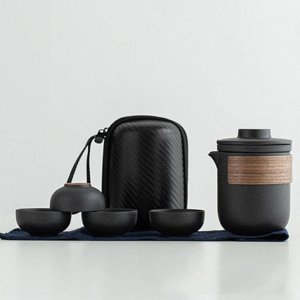Elegant Travel Ceramic Kung Fu Tea Set for Discerning Tea Lovers - Très Elite