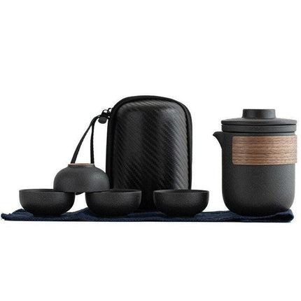 Elegant Travel Ceramic Kung Fu Tea Set for Discerning Tea Lovers - Très Elite