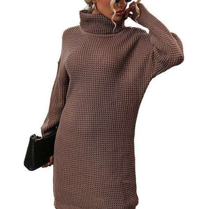 Elegant Turtleneck Knit Dress: Your Cozy Companion for Fall and Winter
