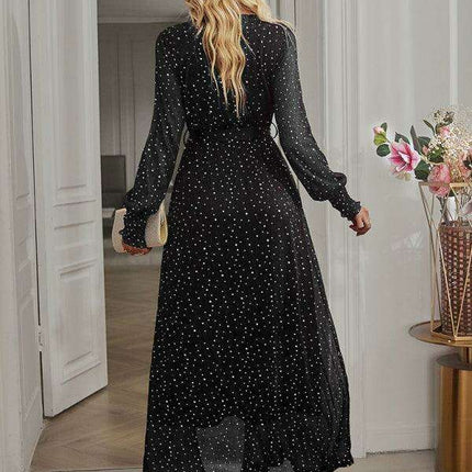 Elegant V-Neck Long Sleeve Midi Dress - Classic Women's Style - Très Elite