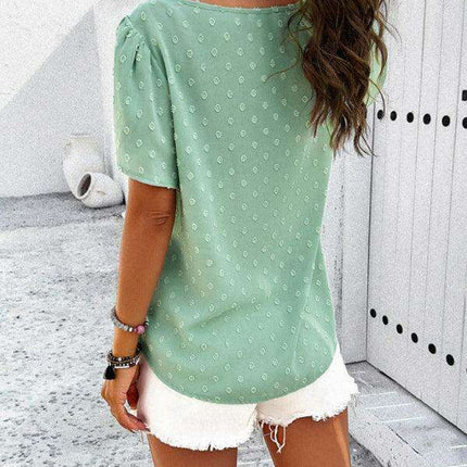 Elegant V-Neck Ruffle Sleeve Blouse - Essential for Every Modern Woman's Closet - Très Elite
