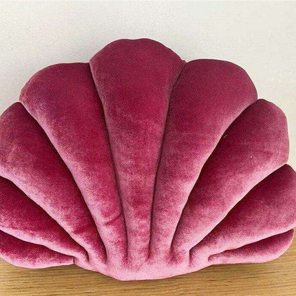 Elegant Velvet Sea Shell Bell Cushion - Luxe Home Decor Accent