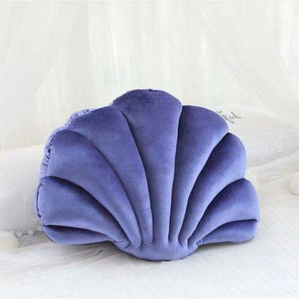 Elegant Velvet Sea Shell Bell Cushion - Luxe Home Decor Accent