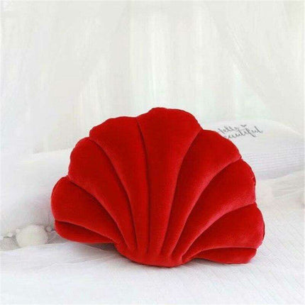 Elegant Velvet Sea Shell Bell Cushion - Luxe Home Decor Accent