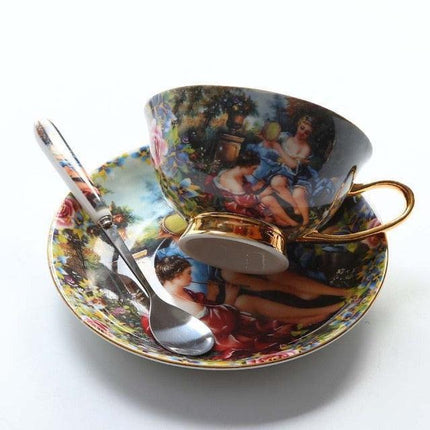 Elegant Vintage Bone China Coffee Mugs for a Luxurious Brewing Experience - Très Elite