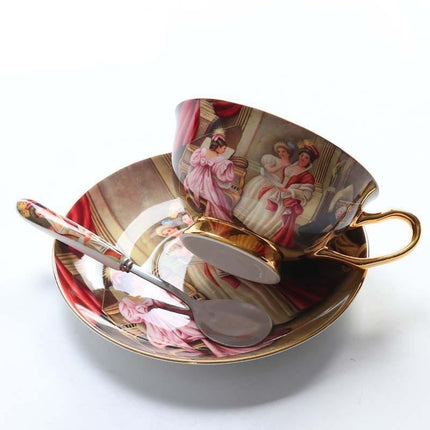Elegant Vintage Bone China Coffee Mugs for a Luxurious Brewing Experience - Très Elite