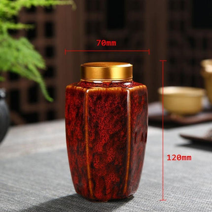 Elegant Vintage Chinese Ceramic Tea Storage Caddies - Set of 2 in Green & Black- Très Elite- Très Elite