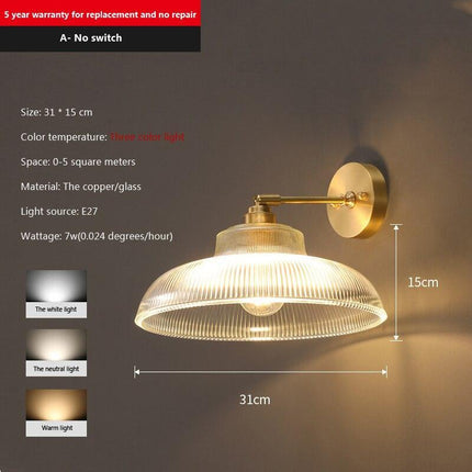 Elegant Vintage Glass Wall Sconces Set for Chic Bedroom Illumination..