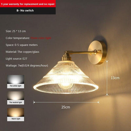 Elegant Vintage Glass Wall Sconces Set for Chic Bedroom Illumination..