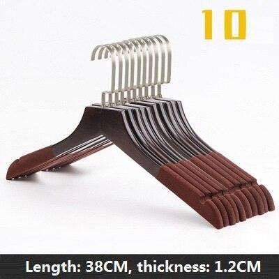 Elegant Wardrobe Enhancement: 10-Piece Premium Solid Wood Hanger Set..