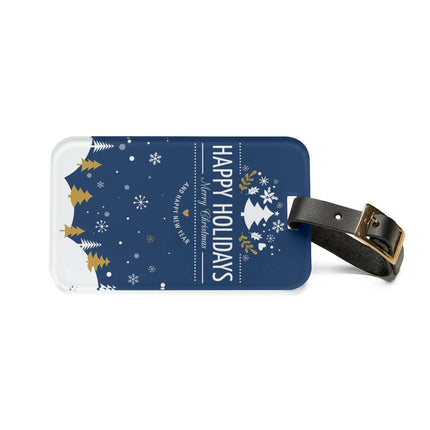 Elegant Winter Journey Luggage Tag: Stylish Acrylic & Leather Accessory for Your Travels - Très Elite