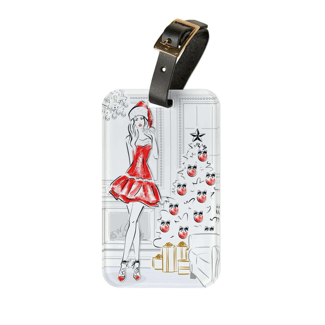 Elegant Winter Travel Tag: Customizable Accessory for the Fashionable Adventurer