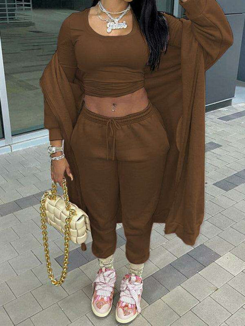 Elegant Women's Hooded Activewear Ensemble for Year-Round Style