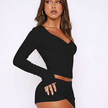 Elegant Women's Knit Lounge Shorts Set for Ultimate Relaxation - Très Elite