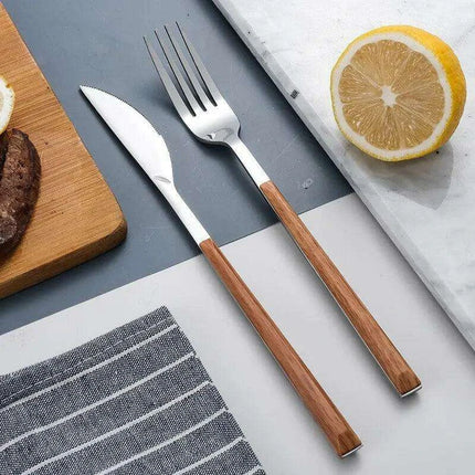Elegant Wooden Utensil Set for Dining - Très Elite