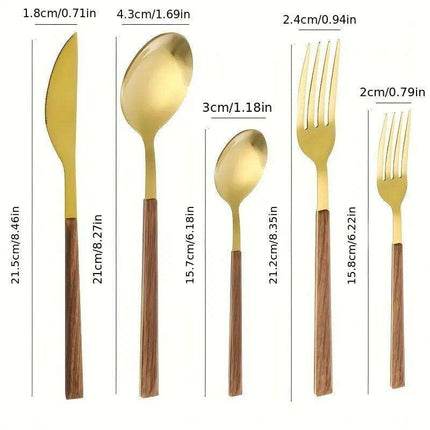 Elegant Wooden Utensil Set for Dining - Très Elite