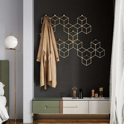 Elegant Wrought Iron Entryway Organizer - Chic Storage for Hats and Apparel - Très Elite