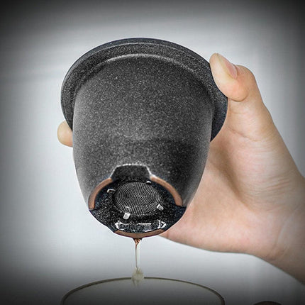 Elegant Zen Ceramic Mug Set with Wooden Handle & Infuser Lid - Ideal for Tea & Coffee Enthusiasts