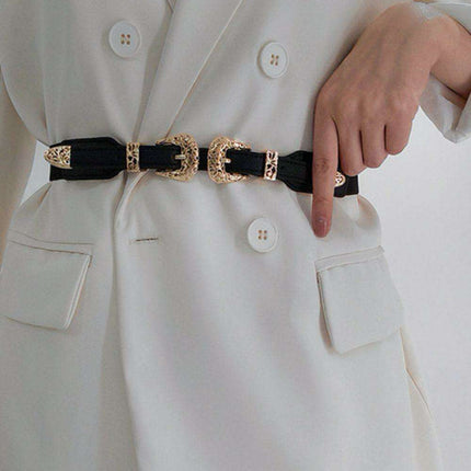 Elevate Your Style with the Double Clasp Stretch Belt - Très Elite