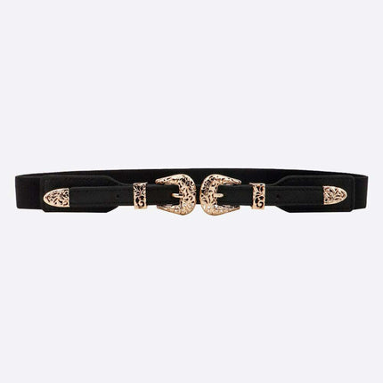 Elevate Your Style with the Double Clasp Stretch Belt - Très Elite