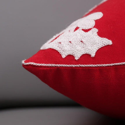 Embroidered Holiday Wreath Decorative Pillow Sham - Festive Home Accent