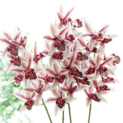 Emerald Orchid Silk Flowers - Stunning Artificial 3D Blooms for Chic Home Decoration..