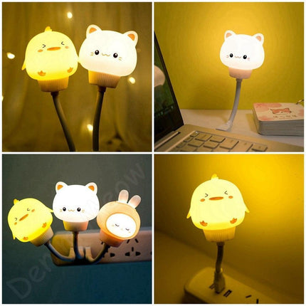 Enchanting Bunny LED Night Light with Cat Remote: Delightful Glow for Kids..