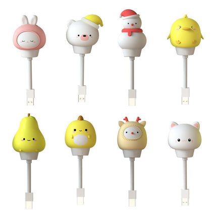 Enchanting Bunny LED Night Light with Cat Remote: Delightful Glow for Kids..