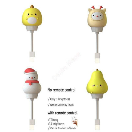 Enchanting Bunny LED Night Light with Cat Remote: Delightful Glow for Kids..