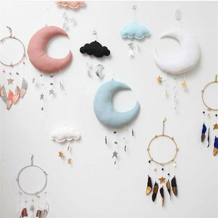 Enchanting Celestial Moon and Star Wall Art for Kids' Rooms - Dreamy Space Decor - Très Elite