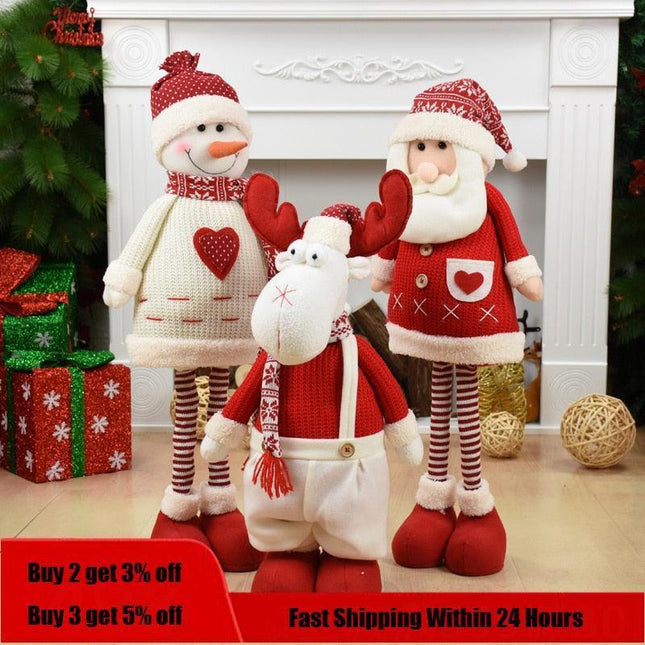 Enchanting Christmas Figurine Collection: Santa, Snowman, and Elk for Festive Home Decor