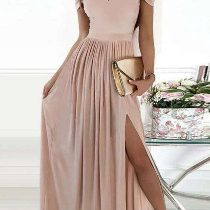 Enchanting Elegance: Women's V-Neck Printed Maxi Dress