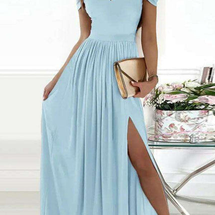 Enchanting Elegance: Women's V-Neck Printed Maxi Dress