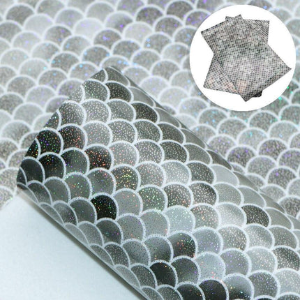 Enchanting Mermaid Scale Laser Etched Faux Leather Crafting Sheet for Creative Projects - Très Elite