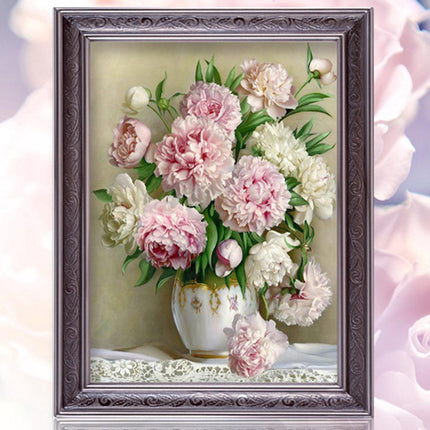 Enchanting Peony Blossom Diamond Painting Kit for Elegant Home Decor - Très Elite