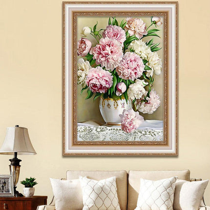 Enchanting Peony Blossom Diamond Painting Kit for Elegant Home Decor - Très Elite